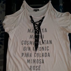 Express shoulder less sleeves shirt